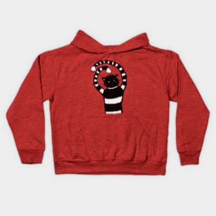 Evil Cat In Snowy Winter Kids Hoodie